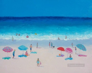 Child Painting - Hot Summers Day beach Child impressionism